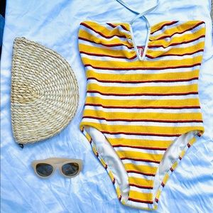 SOLID & STRIPED Heather Terry One-piece Large NWOT